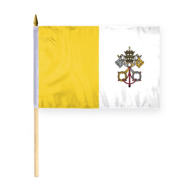 AGAS Flags 24"x36" Inch Papal Stick Flag, Printed on Economy Polyester