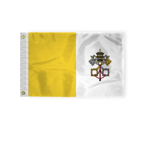 AGAS Flags 12"x18" Inch Papal Flag, Printed on 200D Nylon