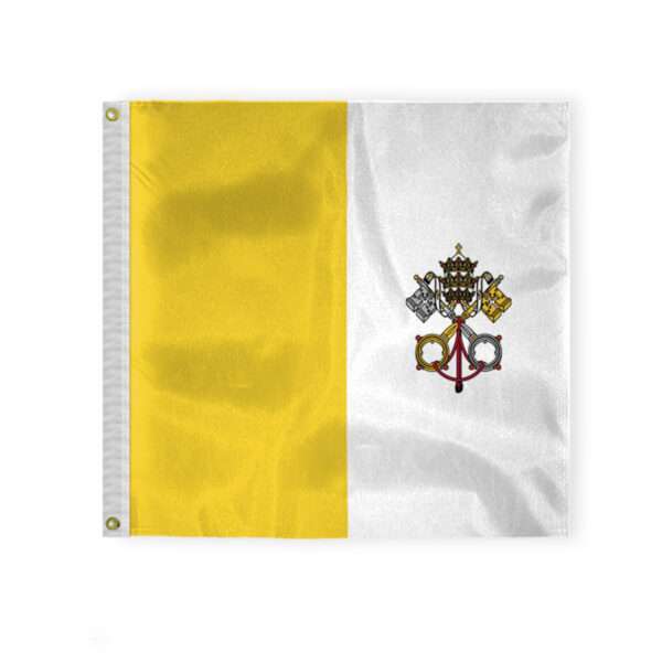 AGAS Flags 4'x4' Ft Papal Flag, Printed on 200D Nylon