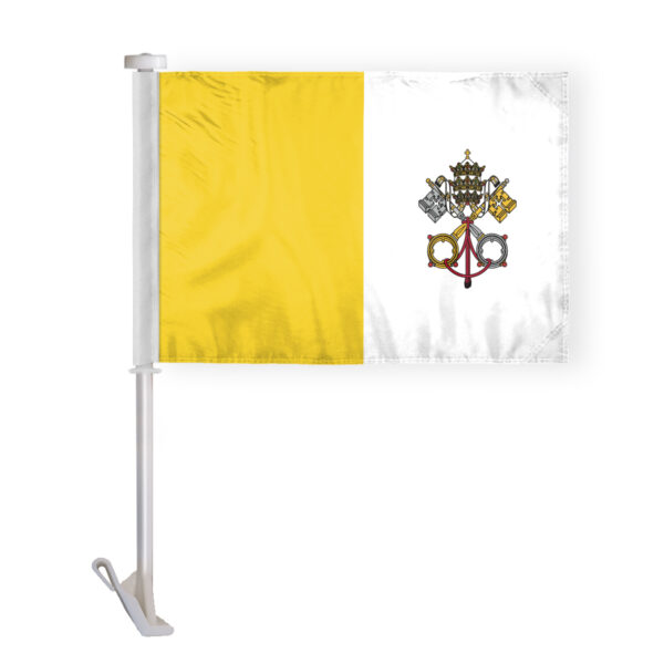 AGAS Flags 10.5"x15" Inch Papal Premium Car Flag, Printed on Double Sided Wrap Knitted Polyester