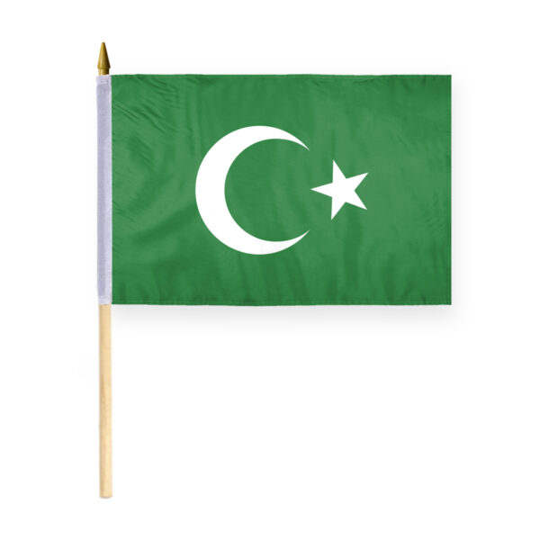 AGAS Flags 12"x18" Inch Islamic Stick Flag, Printed on Economy Polyester
