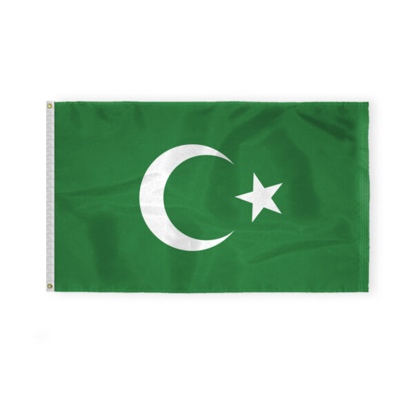AGAS Flags 3'x5' Ft Islamic Flag, White Seal, Printed on 200D Nylon
