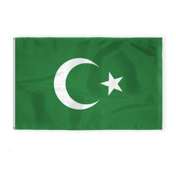 AGAS Flags 5'x8' Ft Islamic Flag, White Seal, Printed on 200D Nylon
