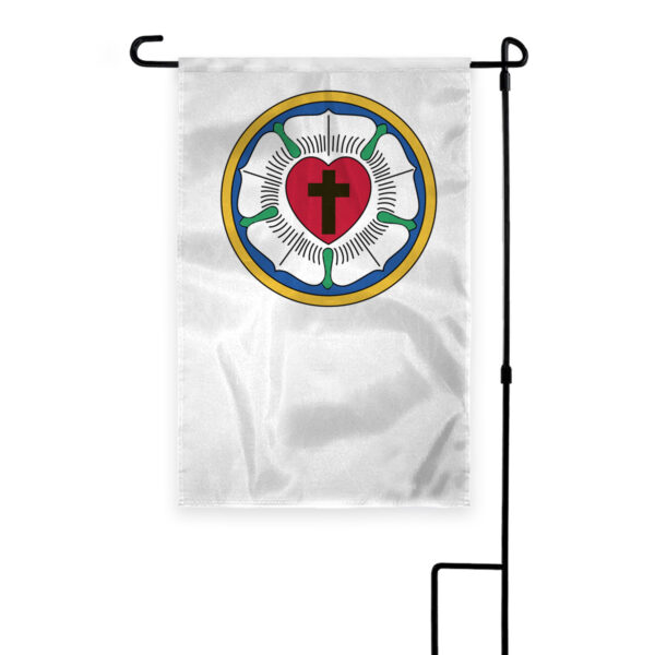 AGAS Flags 18"x12" Inch Lutheran Rose Garden Flag, Printed on 200D Nylon