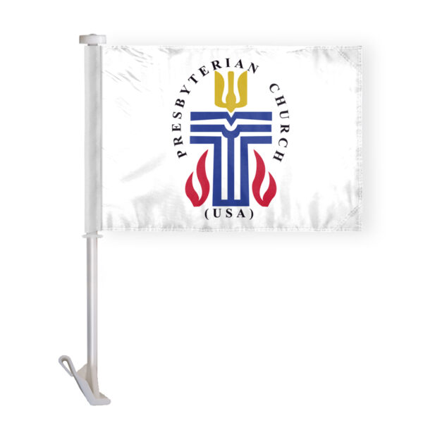 AGAS Flags 10.5"x15" Inch Presbyterian Premium Car Flag, Printed on Double Sided Wrap Knitted Polyester