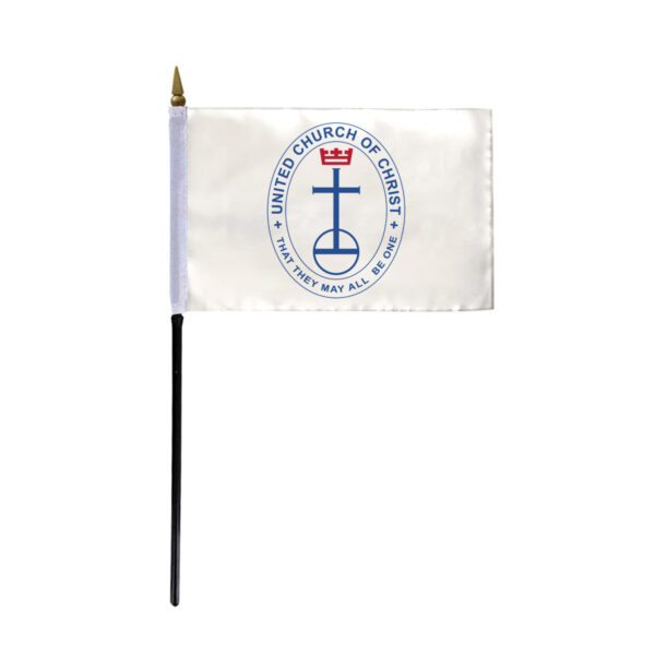 AGAS Flags 4"x6" Inch United Church of Christ Stick Flag, Printed on Economy Polyester