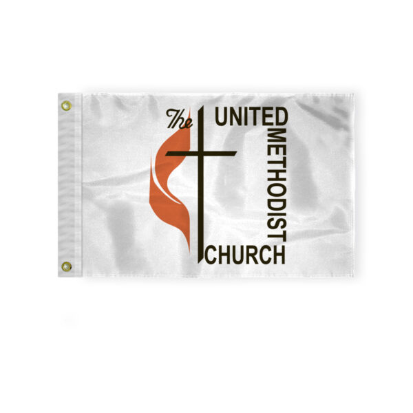AGAS Flags 12"x18" Inch Methodist Flag, Printed on Heavy Duty 200D Nylon