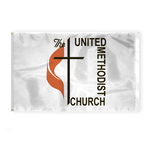 AGAS Flags 5'x8' Ft Methodist Flag, Printed on Heavy Duty 200D Nylon