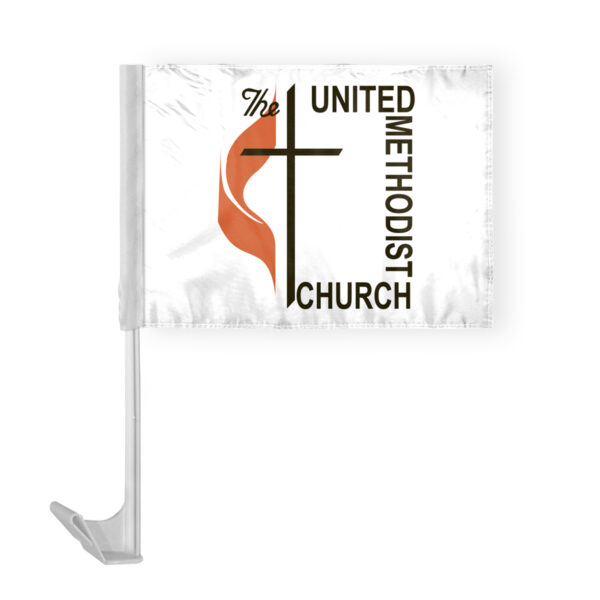AGAS Flags 12"x16" Inch Methodist Car Flag, Printed on Economy Polyester