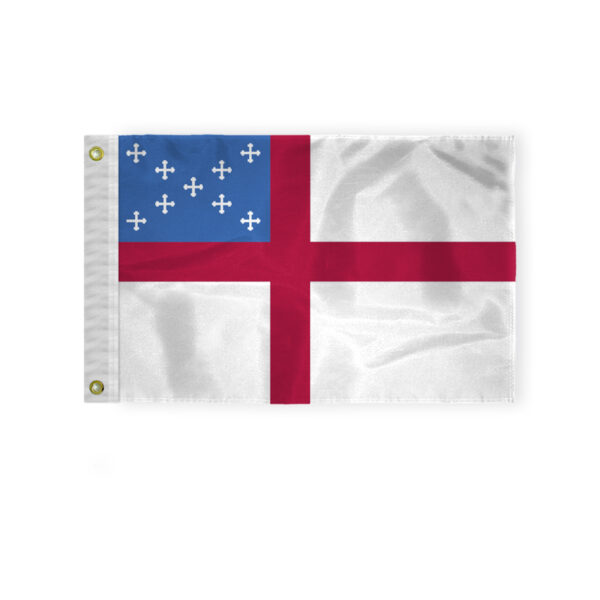 AGAS Flags 12"x18" Inch Episcopal Flag, Printed on 200D Nylon, With Sturdy Canvas Header & 2 Anti Rust Brass Grommets