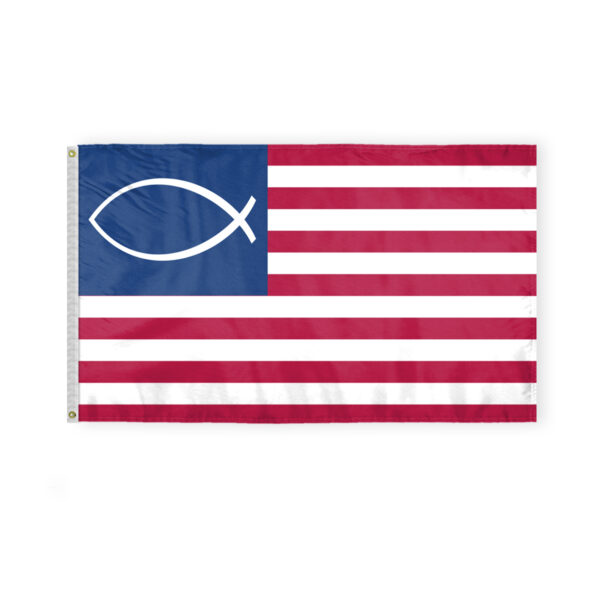 AGAS Flags 3'x5' Ft Jesus Fish Flag, Printed on Economy Polyester