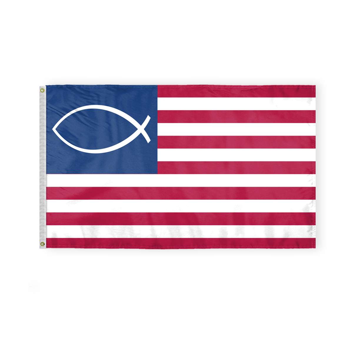 3x5 Proud American Christian Rainbow Christian Fish Flag 3'x5
