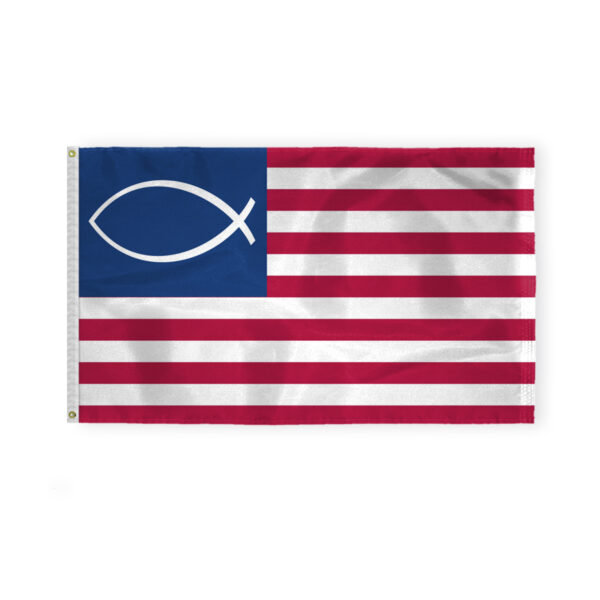 AGAS Flags 3'x5' Ft Jesus Fish Flag, Printed on 200D Nylon