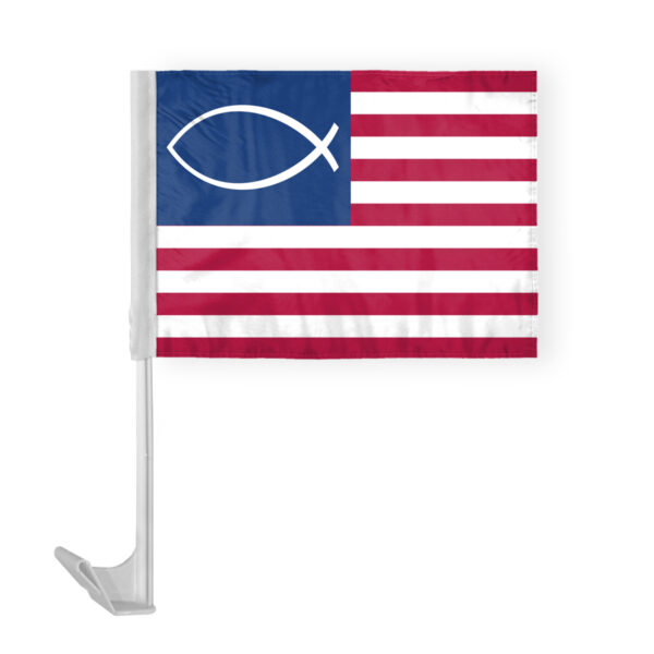 AGAS Flags 12"x16" Inch Jesus Fish Car Flag, Printed on Economy Polyester