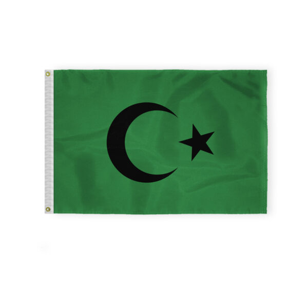 AGAS Flags 2'x3' Ft Islamic Flag Black Seal, Printed on 200D Nylon