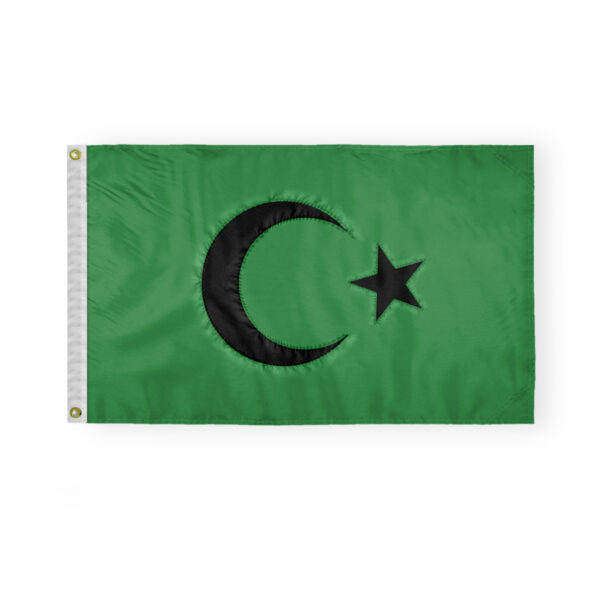 AGAS Flags 3'x5' Ft Islamic Flag Black Seal, Sewn Flag, Embroidered on 200D Nylon.