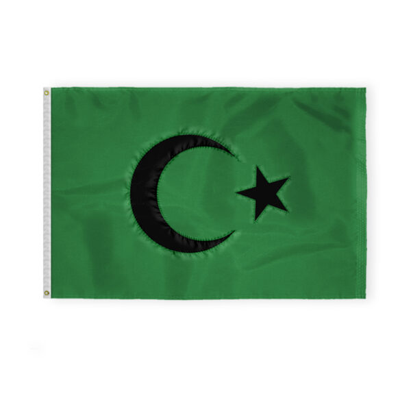 AGAS Flags 4'x6' Ft Islamic Flag Black Seal, Sewn Flag,Embroidered on 200D Nylon.