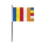 AGAS Flags 4"x6" Inch Buddhist Stick Flag, Printed on Economy Polyester