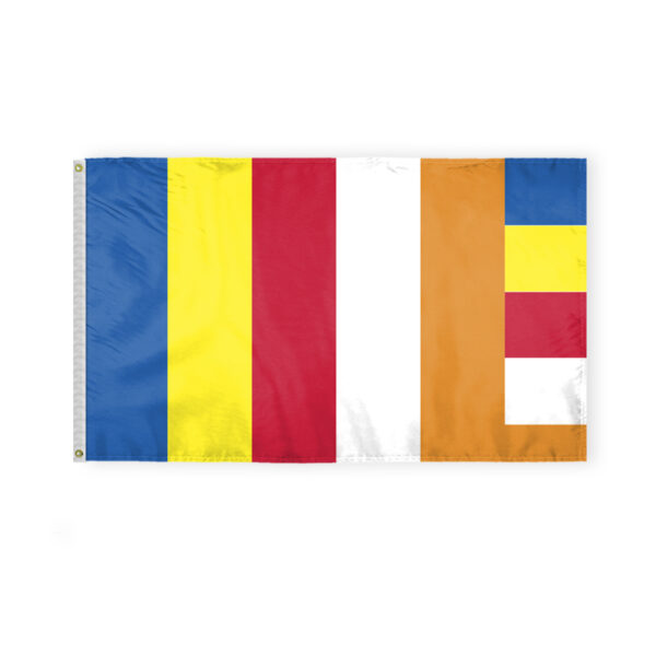 AGAS Flags 3'x5' Ft Buddhist Flag, Printed on Economy Polyester
