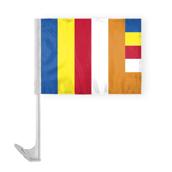 AGAS Flags 12"x16" Inch Buddhist Car Flag, Printed on Economy Polyester