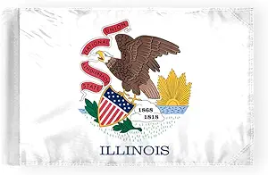 AGAS Illinois State Motorcycle Flag 6x9 inch
