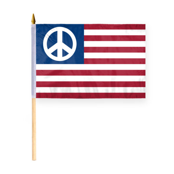AGAS USA United States US Peace Stick Flag - 12x18 inch Polyester Material