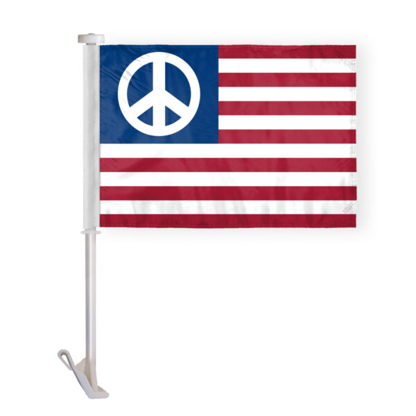 AGAS American Peace Car Flag 10.5x15 inch Double Sided