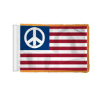 AGAS Car Antenna Flag Gold Fringed USA U.S American Peace Flag Car