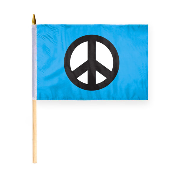AGAS Blue Peace Symbol Stick Flag