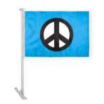 AGAS Blue Peace Symbol Car Flags 10.5x15 inch Double Sided Print on Polyester