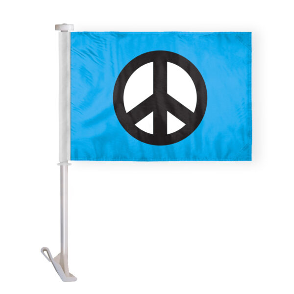 AGAS Blue Peace Symbol Car Flags 10.5x15 inch Double Sided Print on Polyester