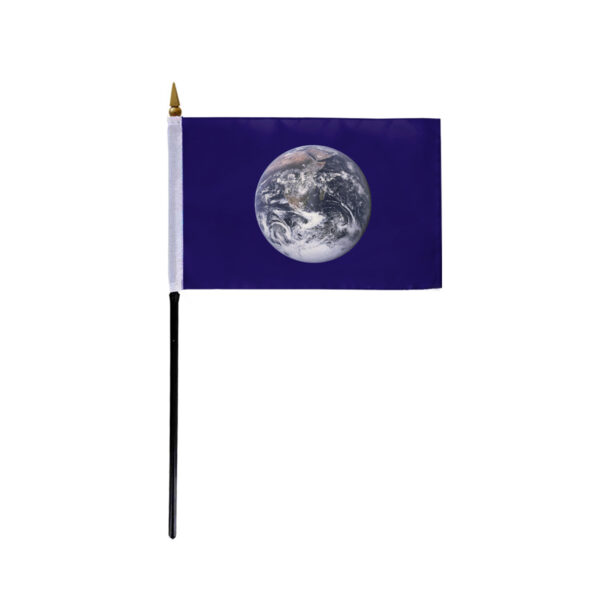 AGAS Small Handheld Earth Day Stick Flag - 4x6 inch Polyester Material