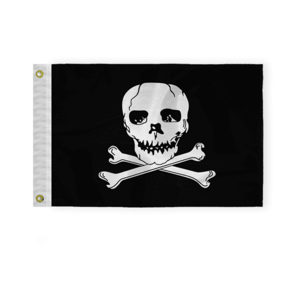 AGAS Pirate Jolly Roger Flag 12x18 Inches White Pirate Flags