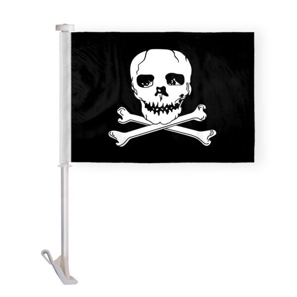 AGAS Pirate Jolly Roger Premium Car Window Clip-On Flag