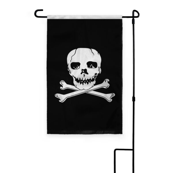 AGAS Jolly Roger Pirate Garden Flag - 200 Denier Nylon with 12" Pole