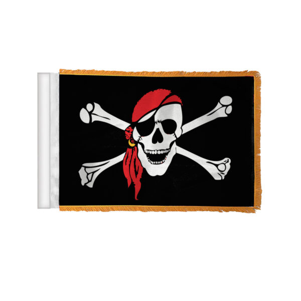 AGAS Pirate One Eyed Jack Antenna Flag For Cars with Gold