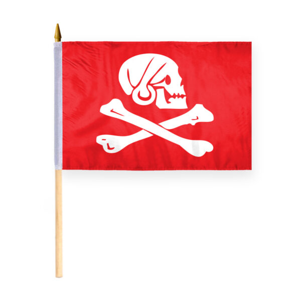 AGAS Henry Every Red Pirate Small Stick Flag 12x18 inch