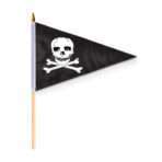 AGAS Jolly Roger Bow Pennant Pirate Small Hand Waving Flag 12x18 inch