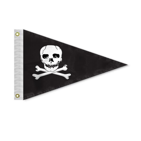 AGAS Pirate Jolly Roger Pennant Flag 12x18 Inches White Pirate Flags for Boat 12x18 inches