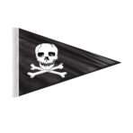 AGAS Jolly Roger Pennant Pirate Motorcycle Flag 6x9 inch