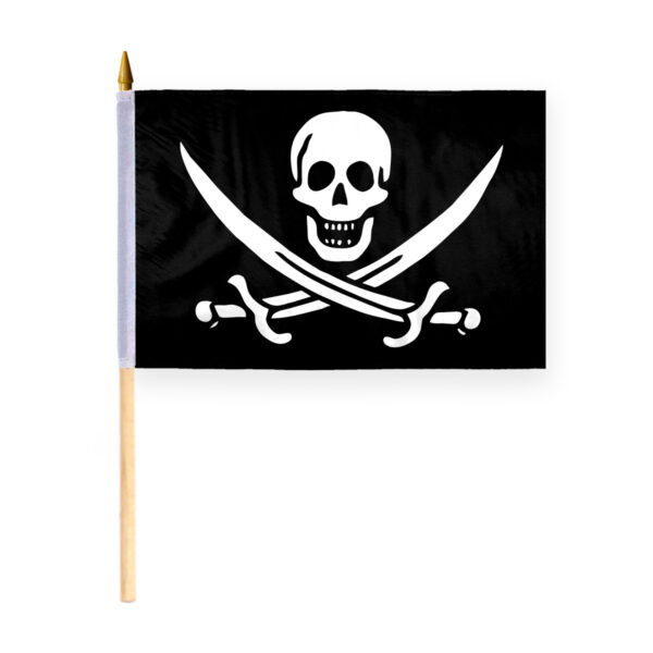 AGAS Pirate Jack Rackham Small Flag Jolly Roger Stick Mini Hand Held Flags