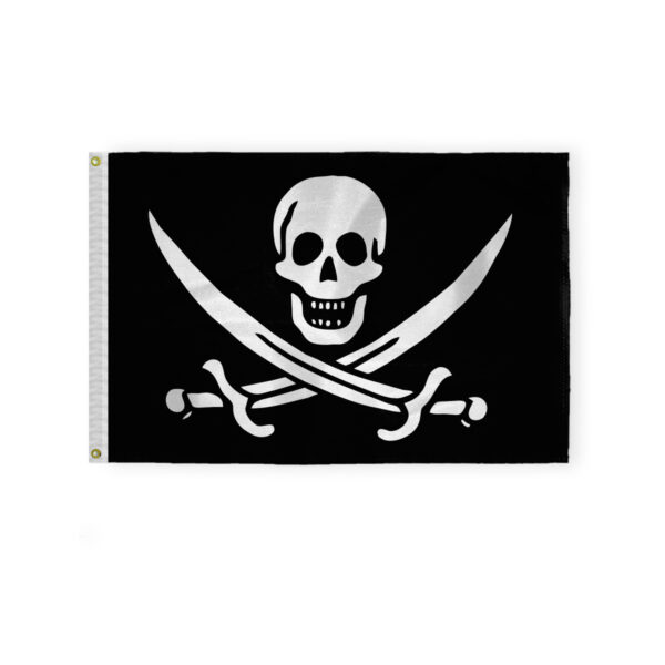 AGAS Jolly Roger Calico Jack Rackham Pirate Flag 2' x 3' ft - Printed 200D Nylon