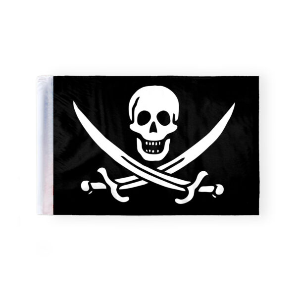 AGAS Calico Jack Rackham Pirate Motorcycle Flag 6x9 inch - Double-Sided Printed 2-Ply Durable Knitted Polyester