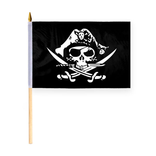 AGAS Pirate Deadmans Chest Hand Waving Flag 12x18 inch