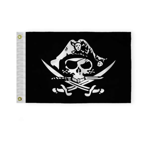 AGAS Pirate Jolly Roger Flag 12x18 Inches Deadmans Chest Pirate Flags for Boat