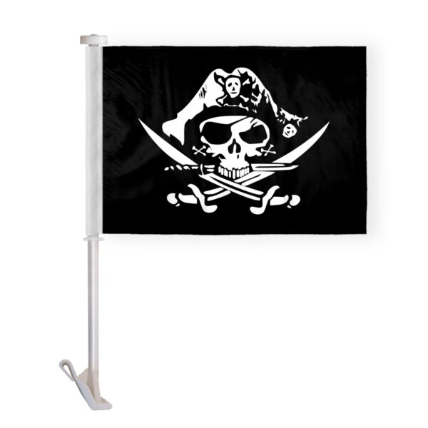 AGAS Pirate's Hat Tricorner Premium Car Window Clip-On Flag