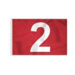 AGAS 14x20 inch Numbered Golf Flag with Tube Inserted No 2