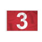 AGAS 14x20 inch Numbered Golf Flag with Tube Inserted No 3