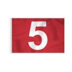 AGAS 14x20 inch Numbered Golf Flag with Tube Inserted No 5