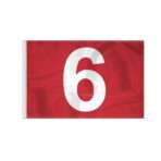 AGAS 14x20 inch Numbered Golf Flag with Tube Inserted No 6